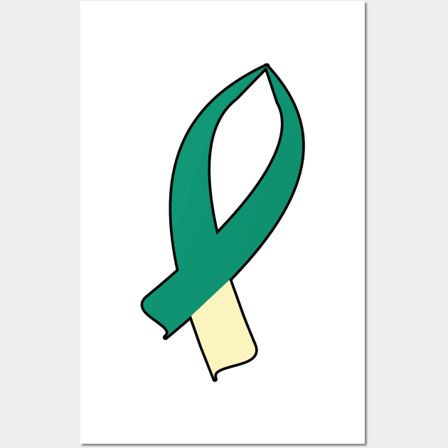 Awareness Ribbon (Teal & Cream) Wall Art by BlakCircleGirl